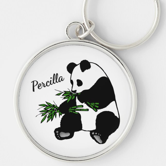 Chaveiro Panda Gigante Come Bambu Nome   (Frente)