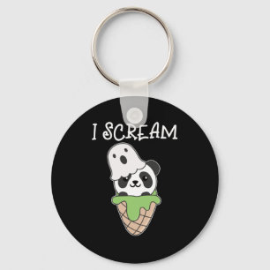 Chaveiro Panda Halloween Ghost I Gritar Sorvete Pun