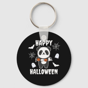 Chaveiro Panda Happy Halloween Pumpkin Bat Costume