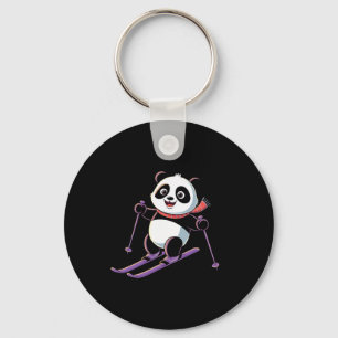 Chaveiro Panda Inteligente Brincando de Esqui Divertido Hum