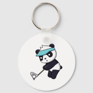 Chaveiro Panda Jogando Golfe Animal Engraçado Golfista Urso
