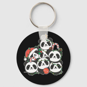 Chaveiro Panda Natal Árvore Engraçado Natal Animal Keycha
