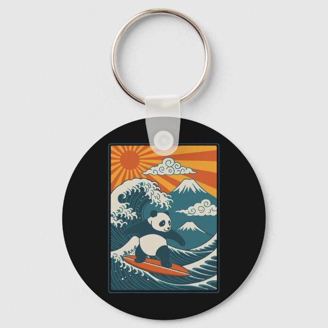 Chaveiro Panda Surfing Japanese _4  (Frente)
