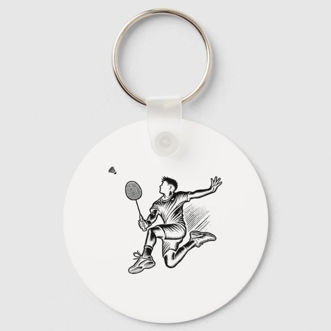 Chaveiro Panda Tocando Tartaruga Jogadora De Badminton (Frente)