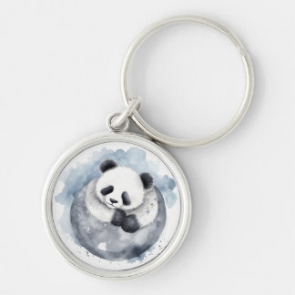 Chaveiro Panda Watercolor Adormecido Fofo