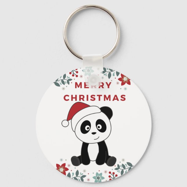 Chaveiro Pandas Keychai, Animais de Inverno da Neve de Nata (Frente)