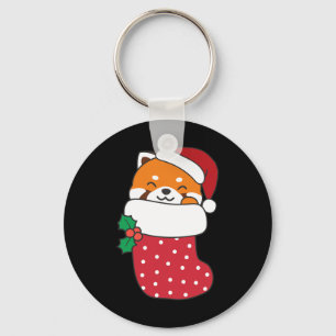 Chaveiro Pandas Vermelhas Bonitas Em Meias De Natal Para O