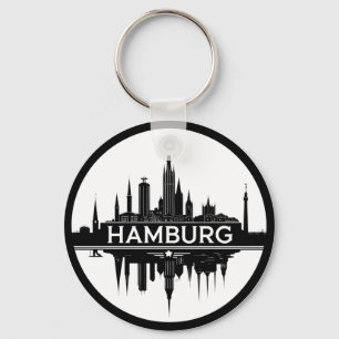 Chaveiro Panorama de Hamburgo, Alemanha - Paisagem Urbana d