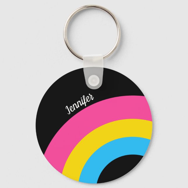 Chaveiro Pansexual Pride Rainbow Flag Monogram (Frente)