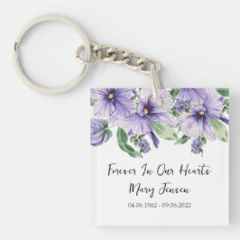 Chaveiro Pansy Memorial Funeral Photo Keychain