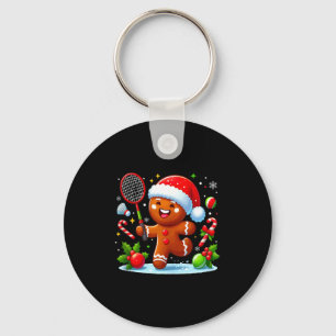 Chaveiro Pão de gengibre Natal Jogando Badminton Divertido