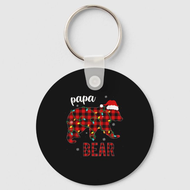 Chaveiro Papa Bear Funny Men Red Plaid Christmas Pajama Fam (Frente)