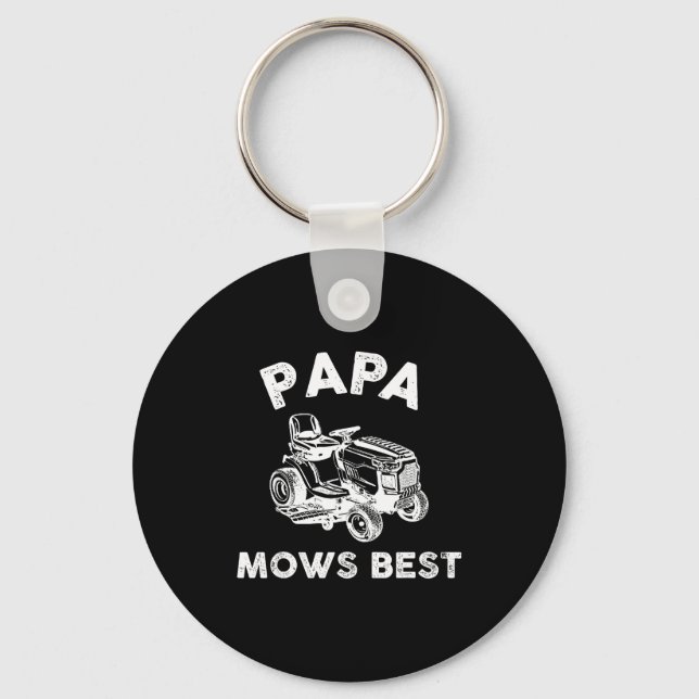 Chaveiro Papa Mows Funny Lawn Mower Father's Day Grandpa  (Frente)