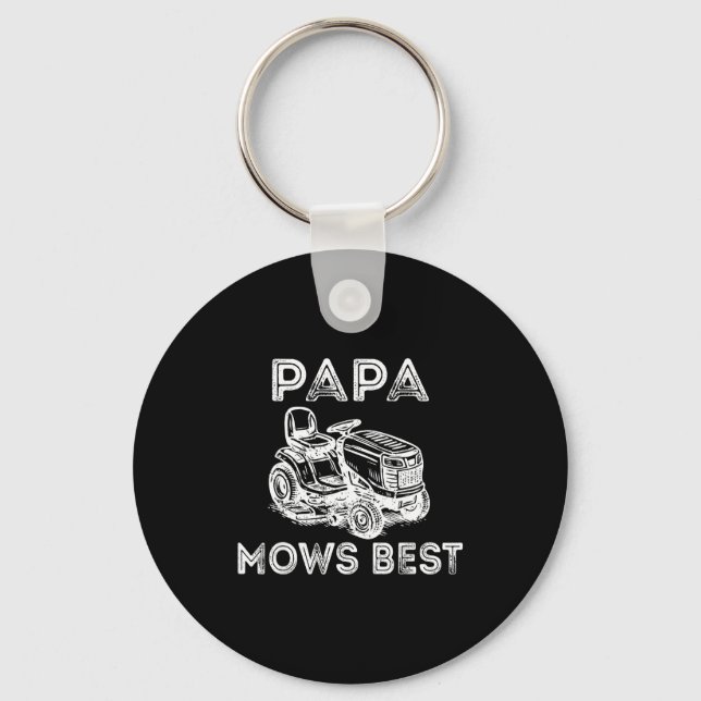 Chaveiro Papa Mows Funny Lawn Mower Father's Day Grandpa  (Frente)