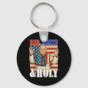 Chaveiro Papa Patriótico Leo Xiv Humor Design