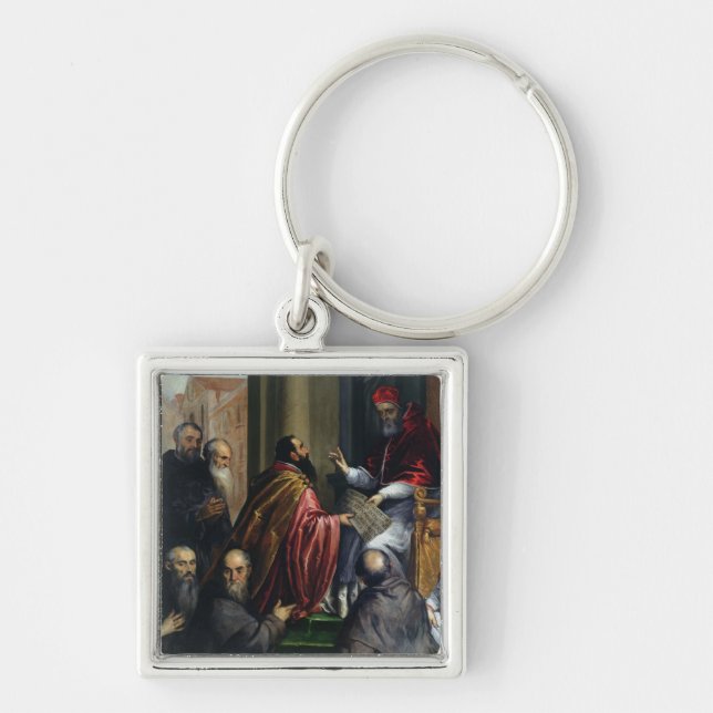 Chaveiro Papa Paul IV que cedem um estatuto (Frente)