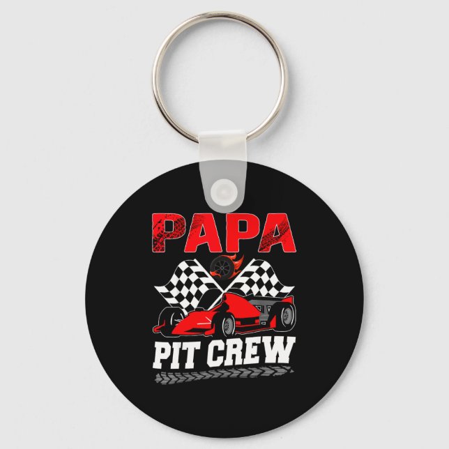 Chaveiro Papa T Crew Racing Family Race Car Birthday Boy  (Frente)