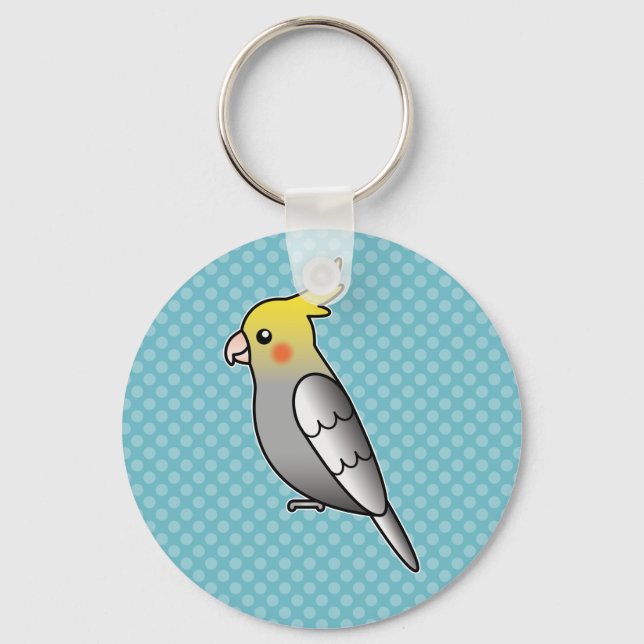 Chaveiro Papagaio Cacatua Cartoon Cinza (Frente)