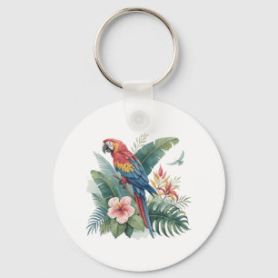 Chaveiro Papagaio Com Flores