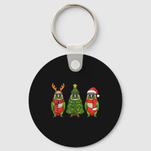 Chaveiro Papagaio Conure de Bochecha Verde de Natal Retro P
