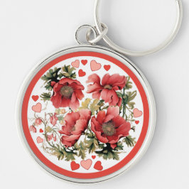 Chaveiro Papagaios e Corações Românticos