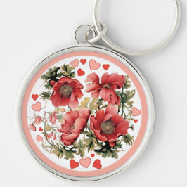 Chaveiro Papagaios e Corações Românticos