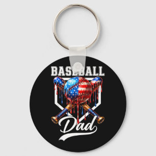 Chaveiro Papai de Beisebol Drip Dia dos Pais Papai Bandeira