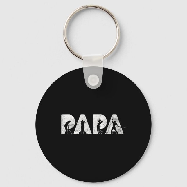 Chaveiro Papai engraçado papai golfe Dia dos Pais presente  (Frente)
