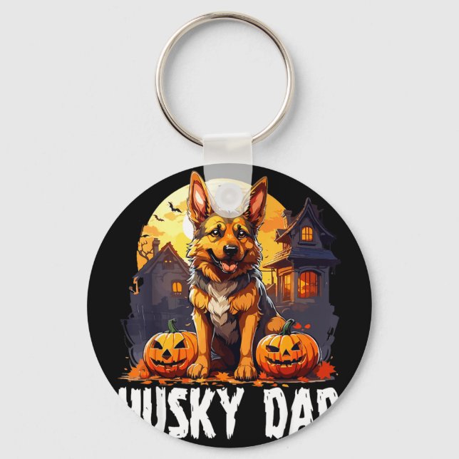 Chaveiro Papai Husky no Halloween  (Frente)