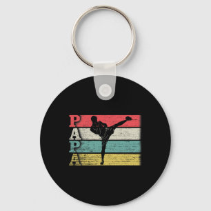 Chaveiro Papai Kickboxing Retro Vintage Silhueta do Kickbox