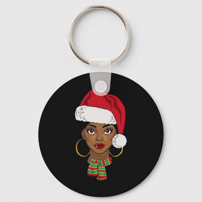 Chaveiro Papai Noel Afro Americano Negro Melani Natal (Frente)