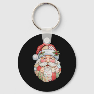Chaveiro Papai Noel Antigo Remendado Arte Folclórica Natal