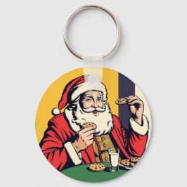 Chaveiro Papai Noel Aproveitando Um Snack