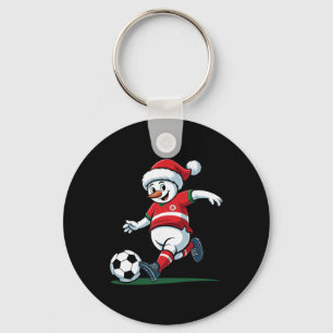 Chaveiro Papai Noel Boneco de Neve Jogando Futebol Natal Ma