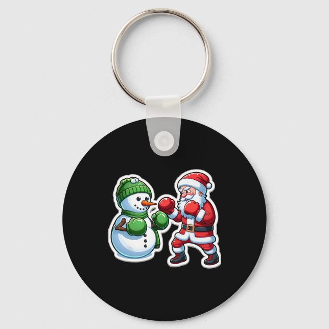 Chaveiro Papai Noel Boxing Snowman Natal (Frente)