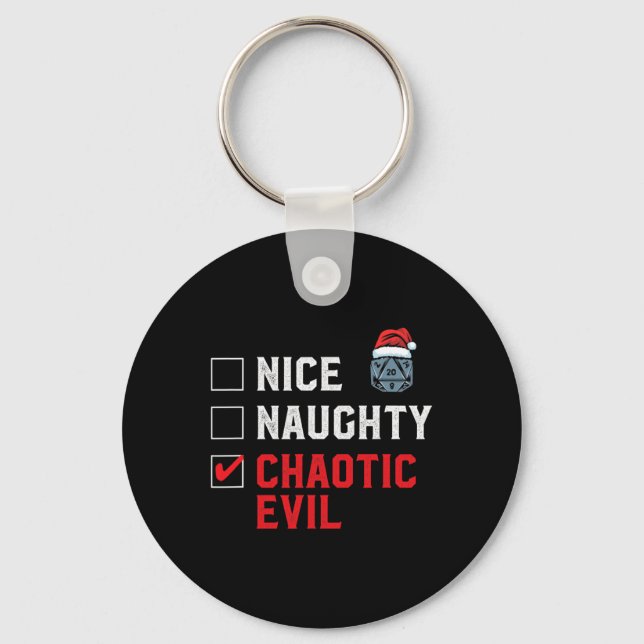 Chaveiro Papai noel Chaotic D20 Tabletop Gamer Funny (Frente)