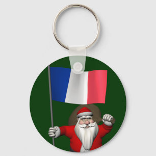 Chaveiro Papai Noel com a bandeira de France