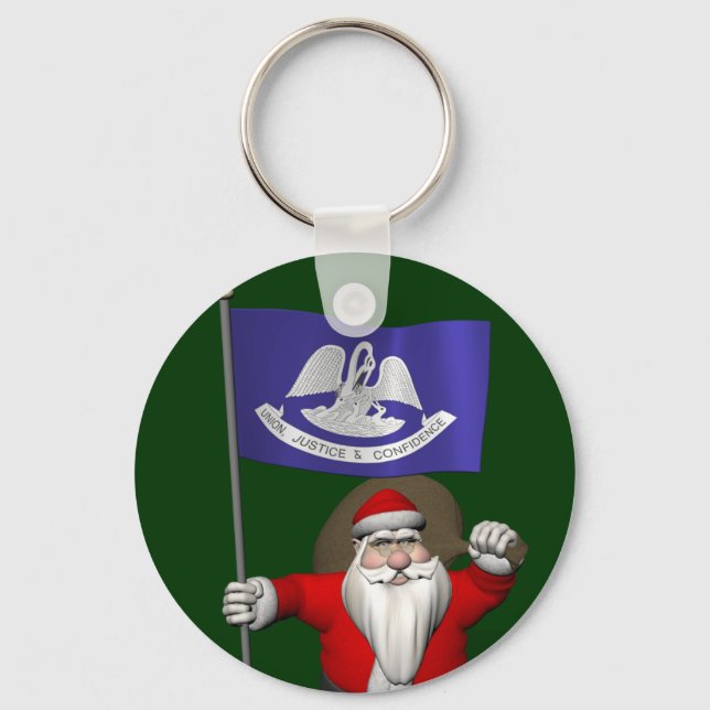 Chaveiro Papai Noel Com Alferes Da Louisiana (Frente)