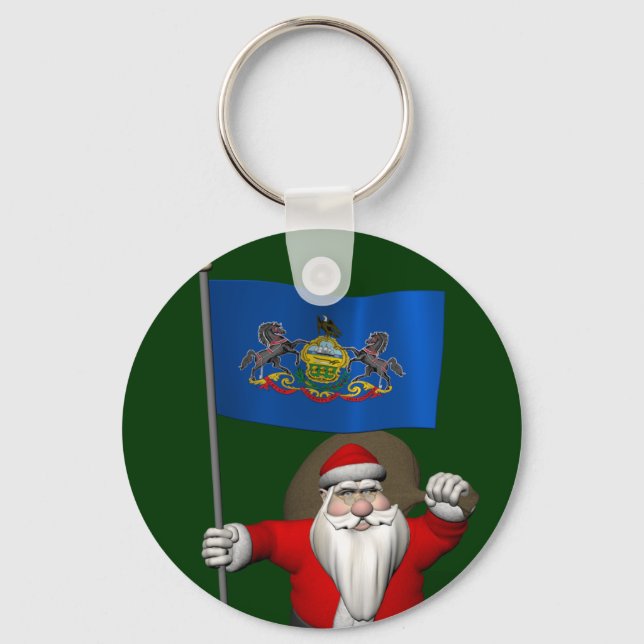 Chaveiro Papai Noel Com Alferes Da Pensilvânia (Frente)