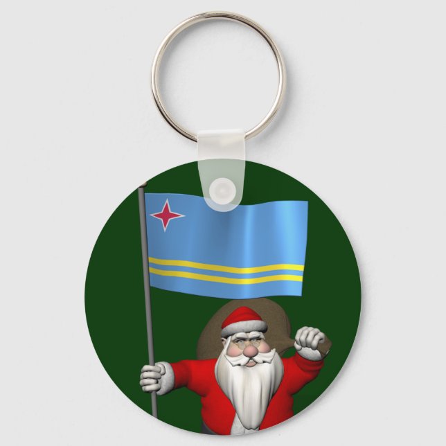 Chaveiro Papai Noel Com Alferes De Aruba (Frente)