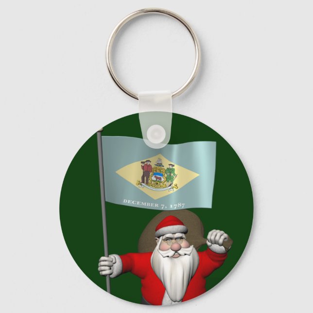 Chaveiro Papai Noel Com Alferes De Delaware (Frente)