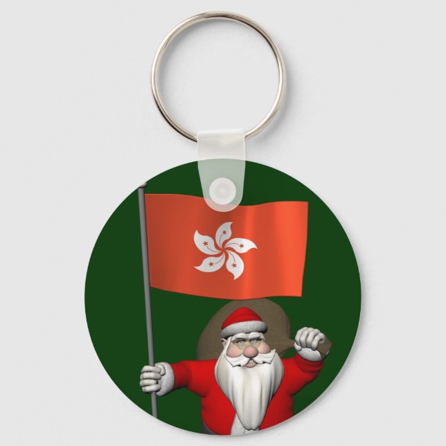 Chaveiro Papai Noel Com Alferes De Hong Kong (Frente)