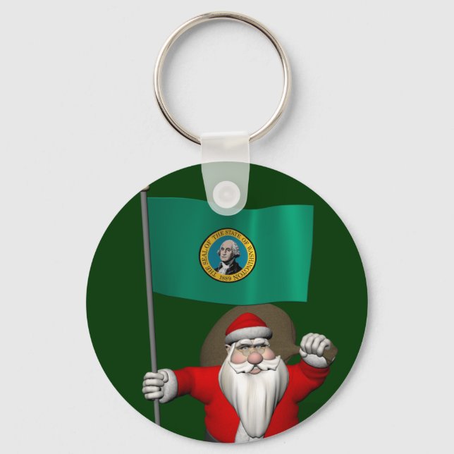 Chaveiro Papai Noel Com Alferes De Washington (Frente)
