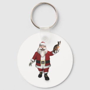 Chaveiro Papai Noel com Calico Cat