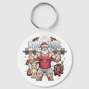 Chaveiro Papai Noel com um Twist - Feriado de Papais noeis 