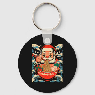 Chaveiro Papai Noel Comendo Macarrão Ramen Natal Japonês