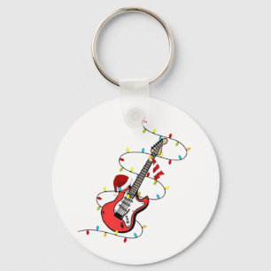 Chaveiro Papai Noel de Guitarra Elétrica Música Natal Amant