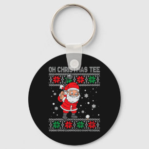 Chaveiro Papai Noel de Natal Jogando Golfe para Homens