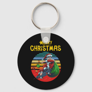 Chaveiro Papai Noel de Skate no Natal Skatista Presente de