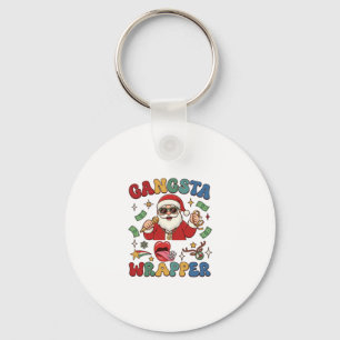 Chaveiro Papai Noel do Natal Wrapper Gangsta Microfone Dinh